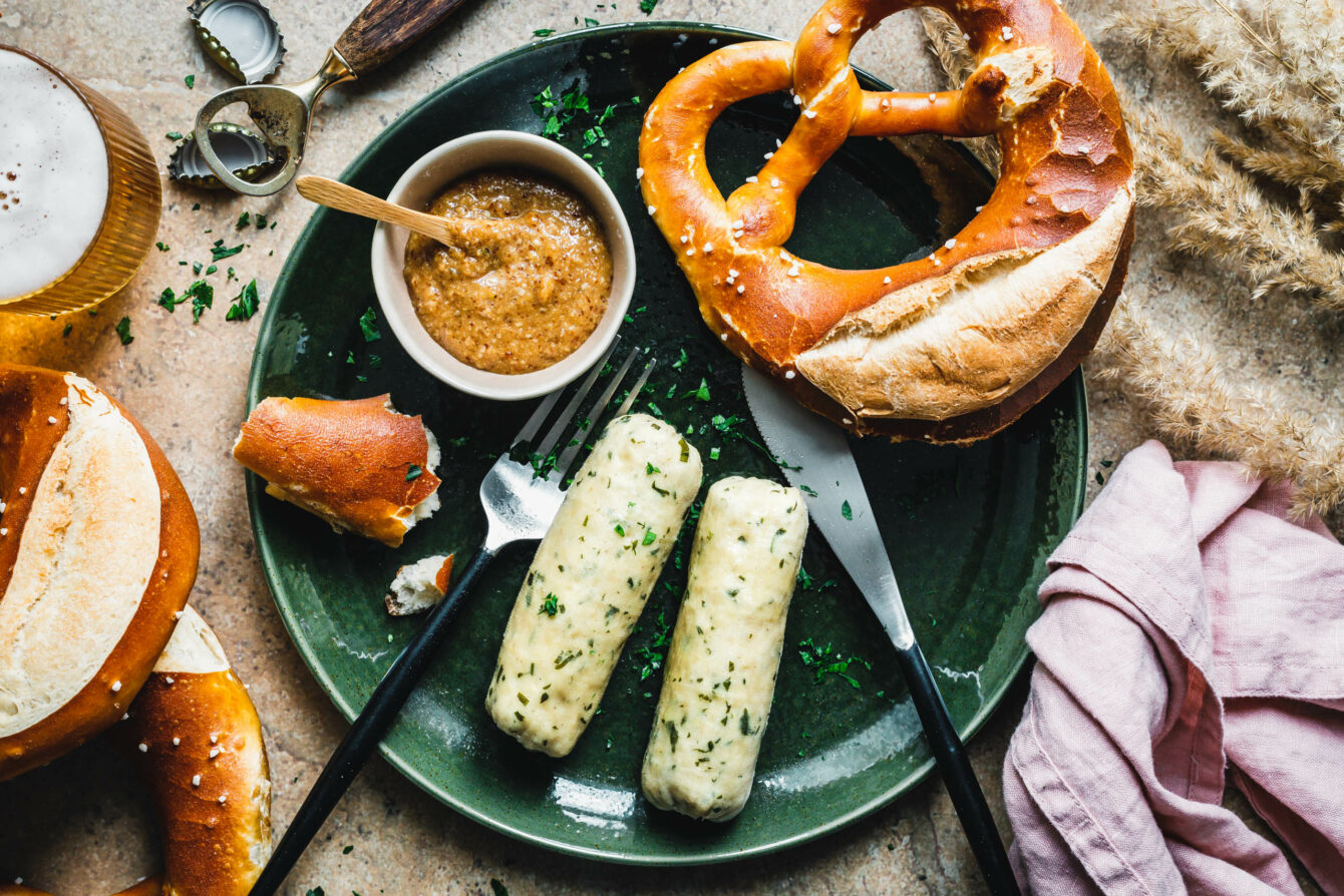 Vegane Weißwurst aus Tofu und Seitan