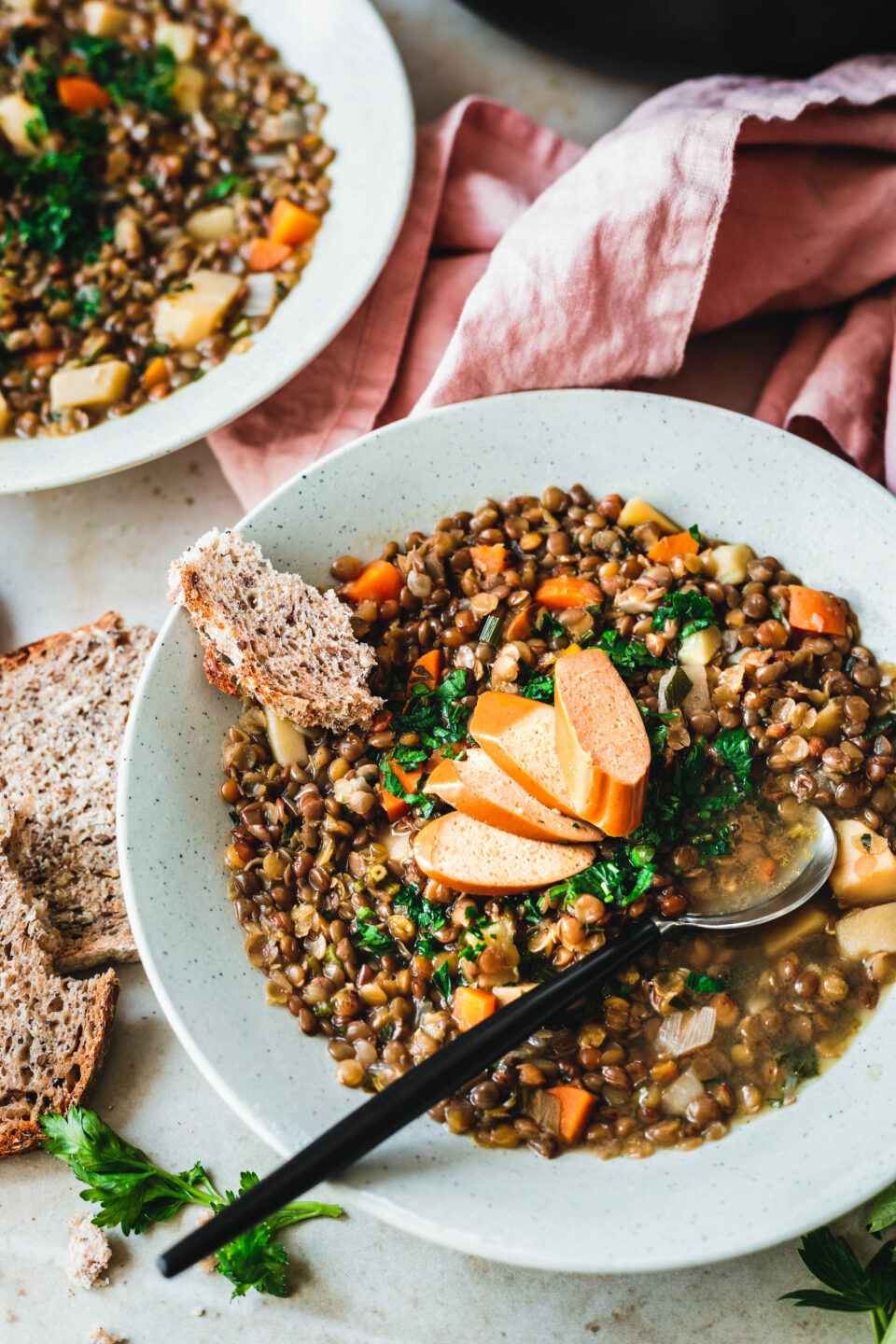 Nadines liebster veganer Linseneintopf