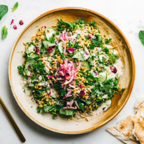 Schneller Falafelsalat mit Tahin-Dressing