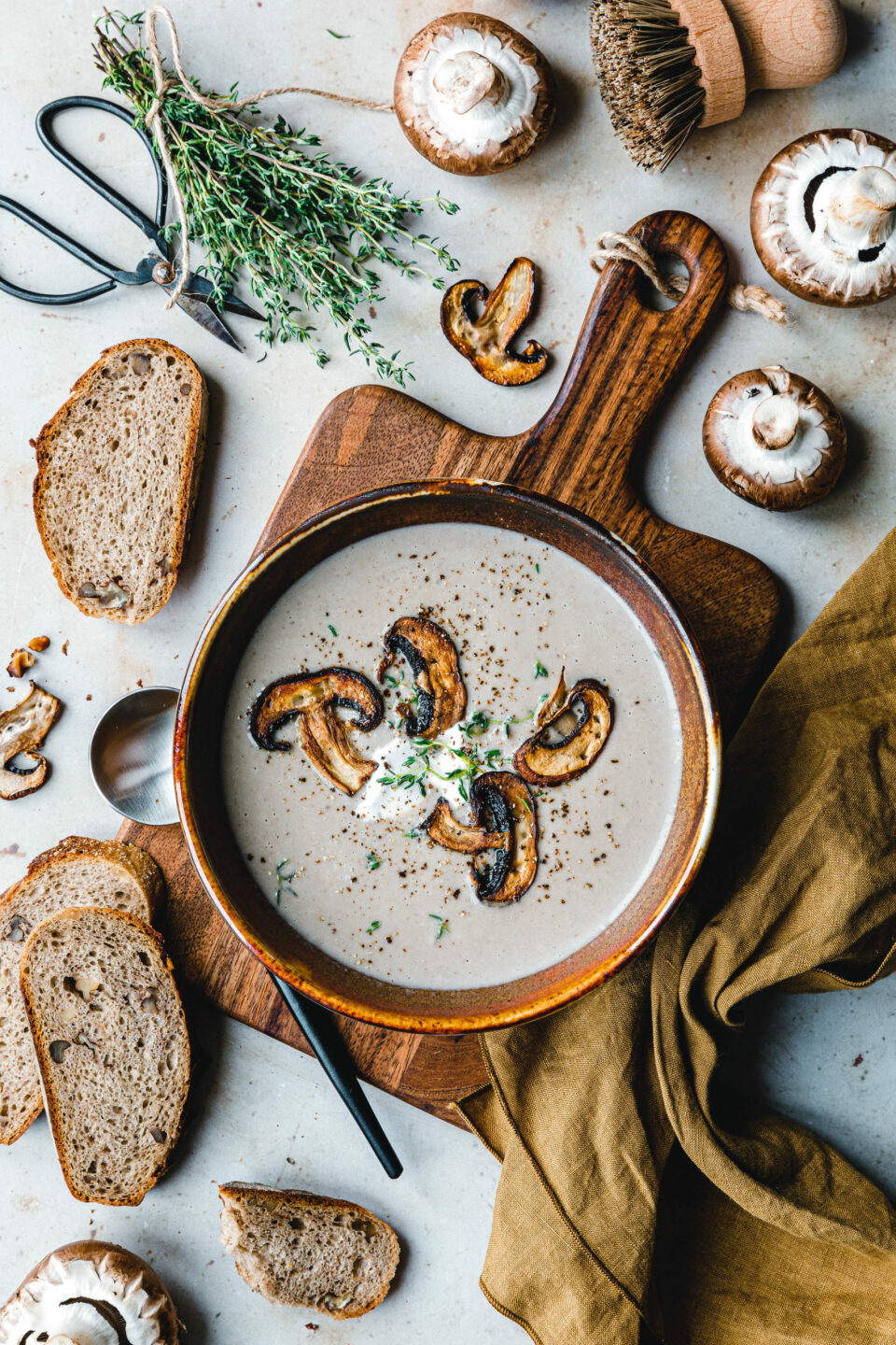 Vegane Champignoncremesuppe