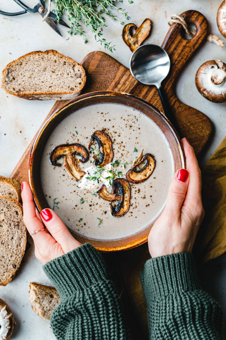 Vegane Champignoncremesuppe