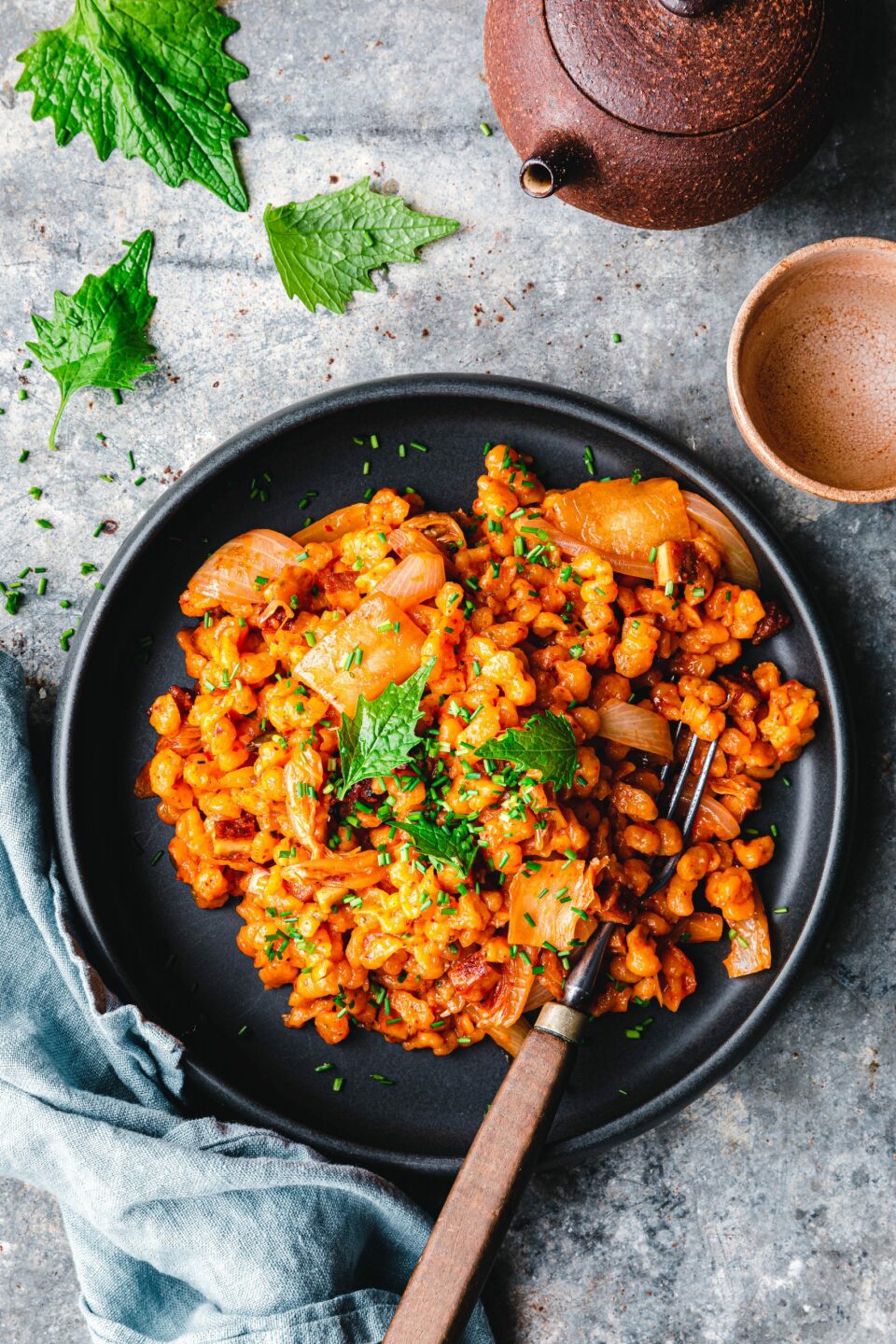 Vegane Kimchi-Spätzle