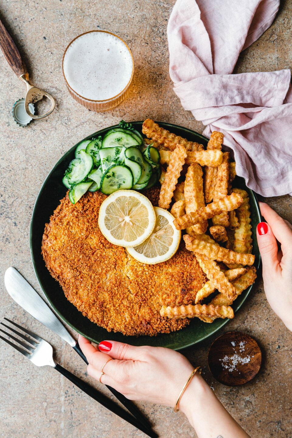 Veganes Seitan-Schnitzel Wiener Art