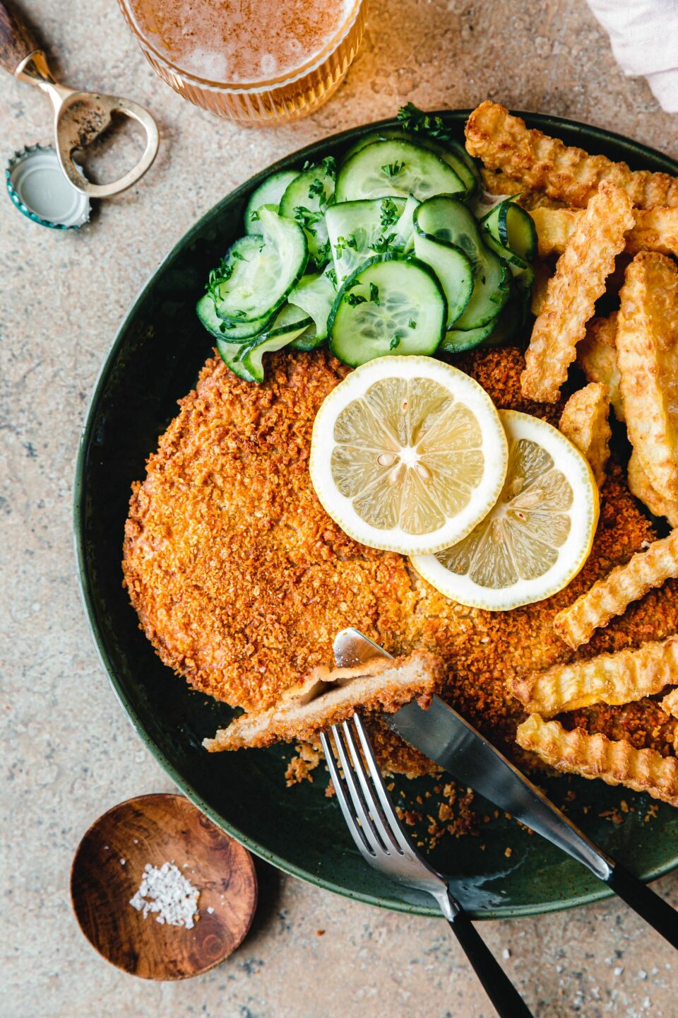 Veganes Seitan-Schnitzel Wiener Art