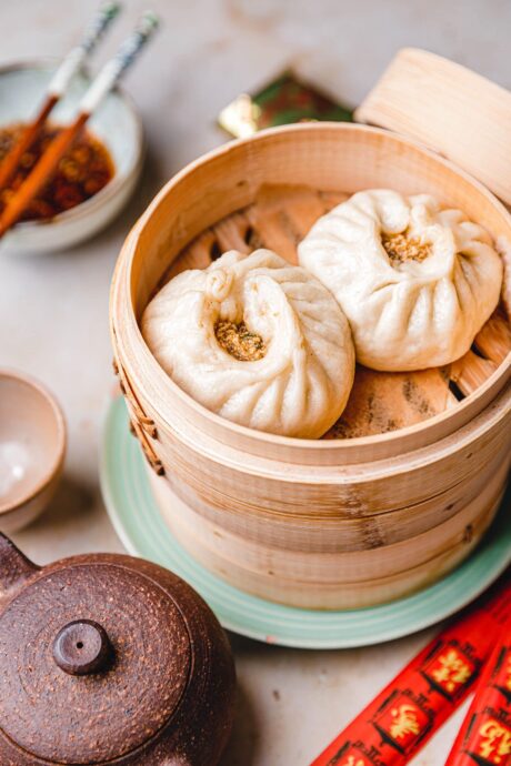 Vegane Baozi mit Barbecue-Tofu-Füllung