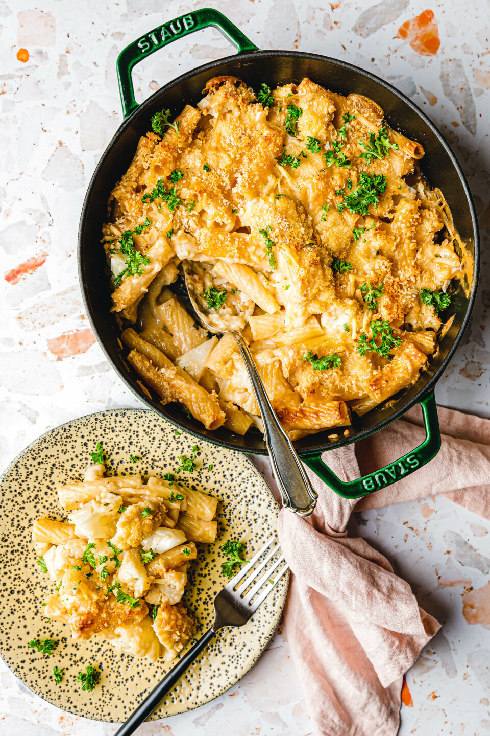 Blumenkohl-Nudelauflauf mit Miso