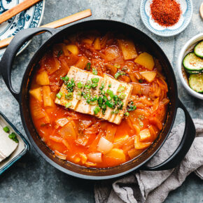 Schneller Kimchi-Kartoffel-Eintopf