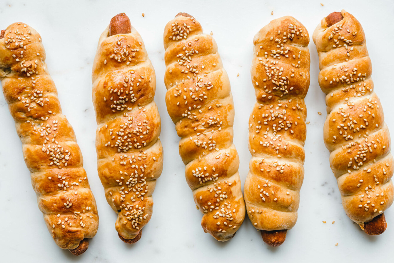Vegane Würstchen im Schlafrock