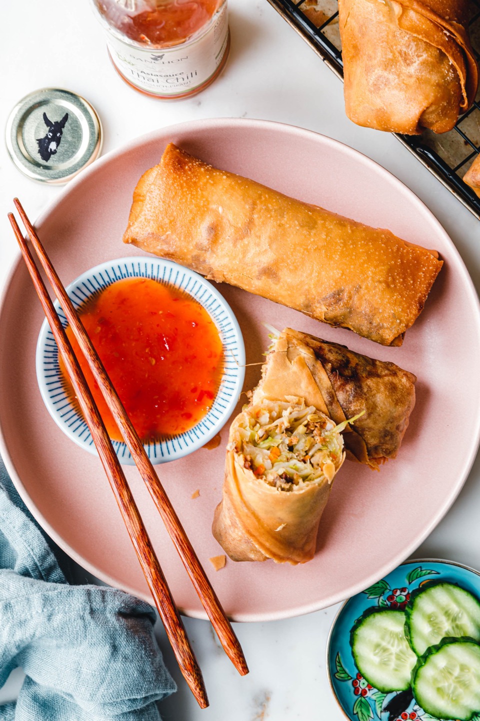 Vegane Frühlingsrollen –&nbsp;frittiert, aus dem Airfryer oder Ofen