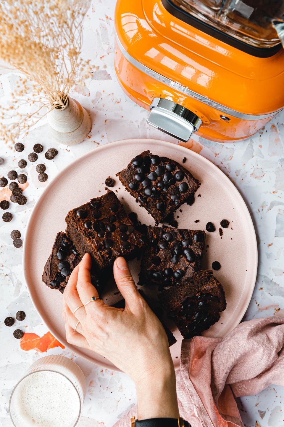 Vegane Kichererbsen-Schoko-Brownies aus dem Mixer