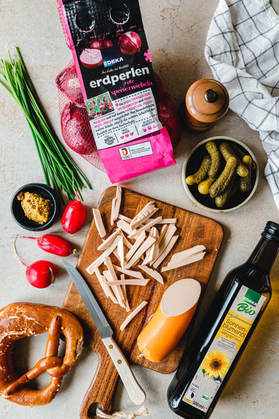 Zutaten Veganer Wurstsalat