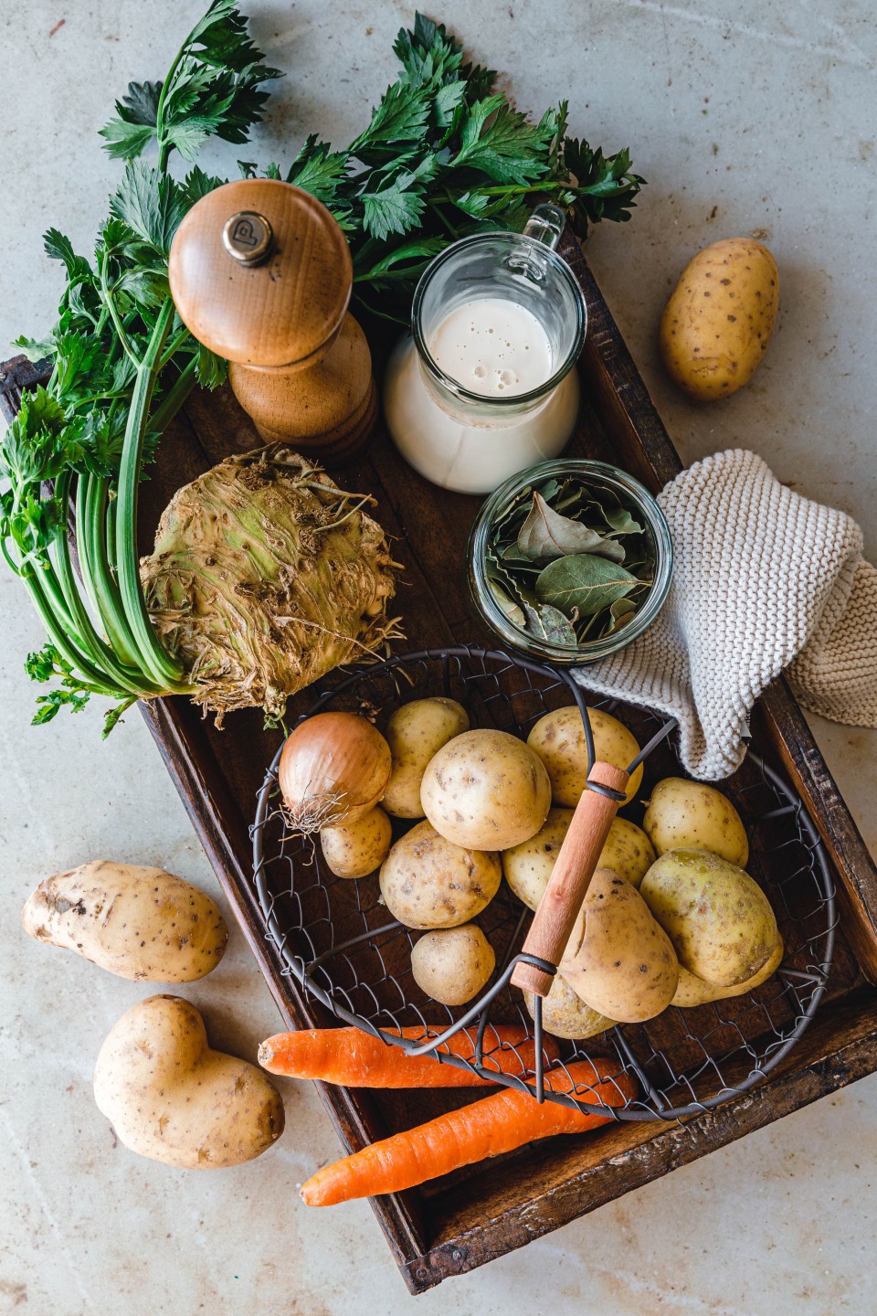Zutaten vegane Kartoffelsuppe