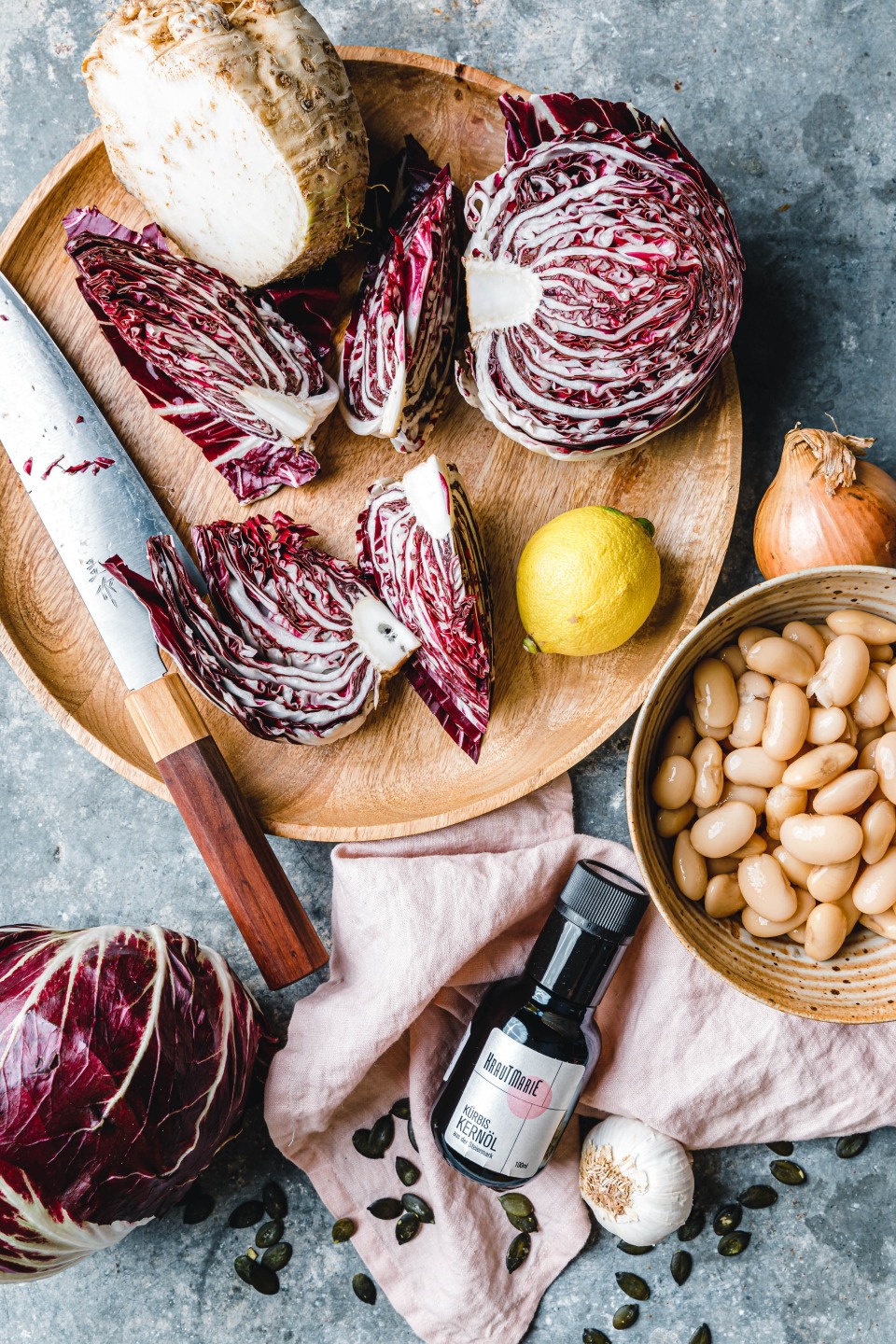 Zubereitung gebratener Radicchio