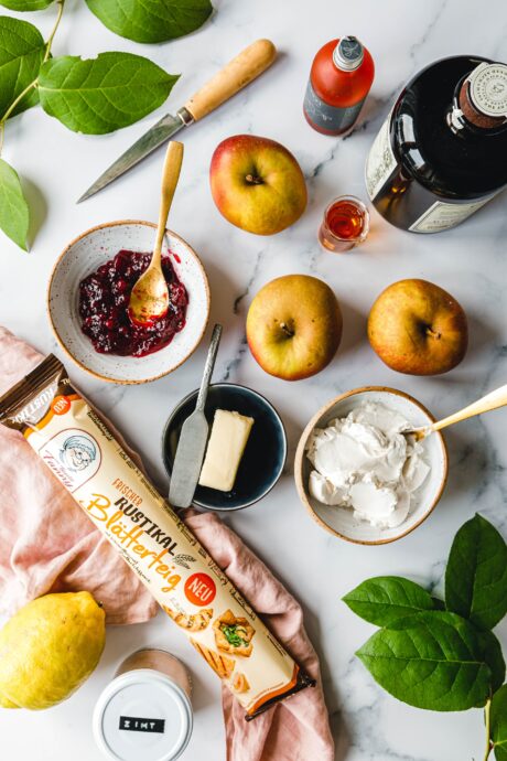 Zutaten Veganer Cheesecake-Apfelstrudel mit Preiselbeeren