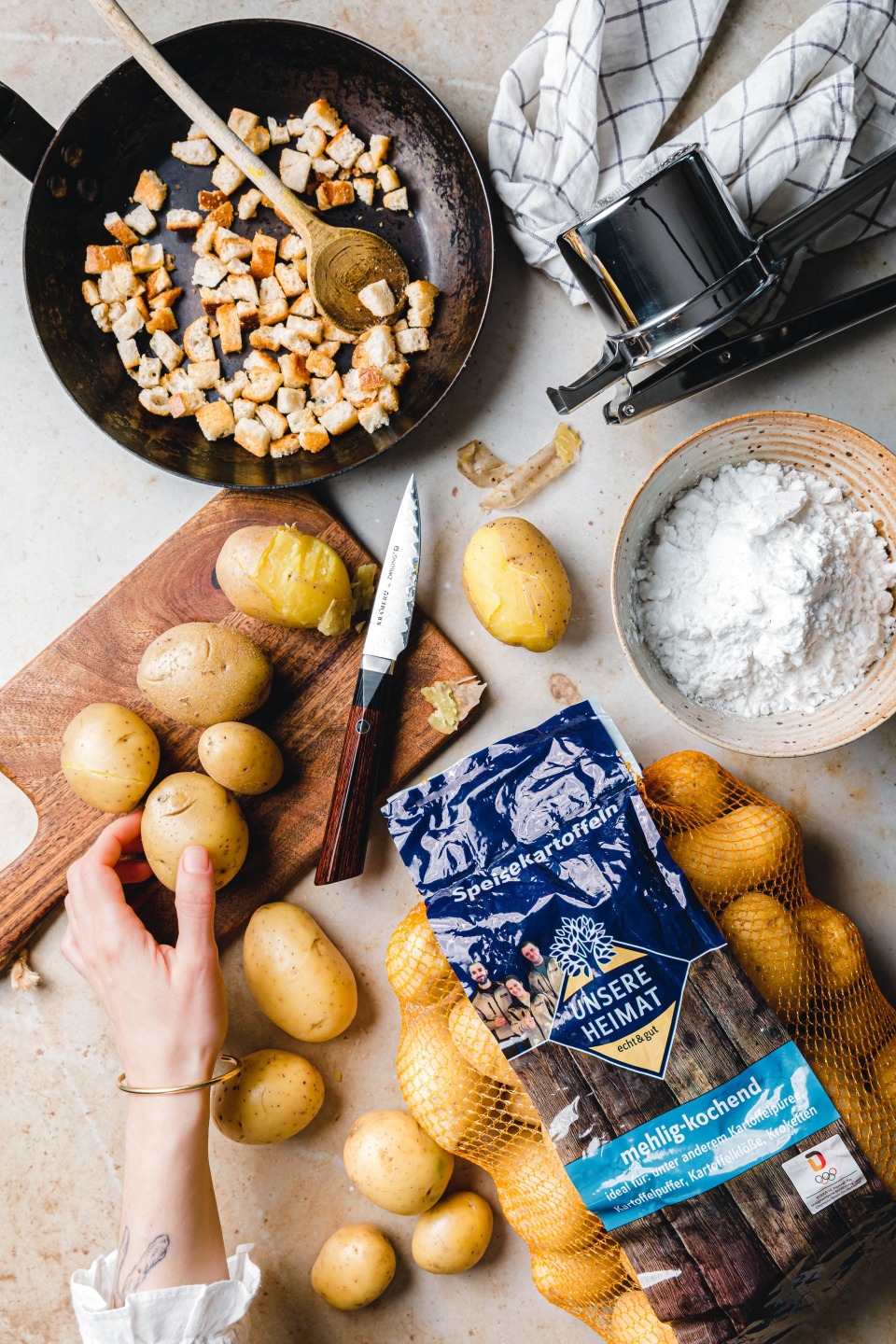 Zutaten für seidene Klöße