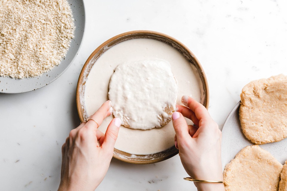 Zubereitung veganes Katsu Sando