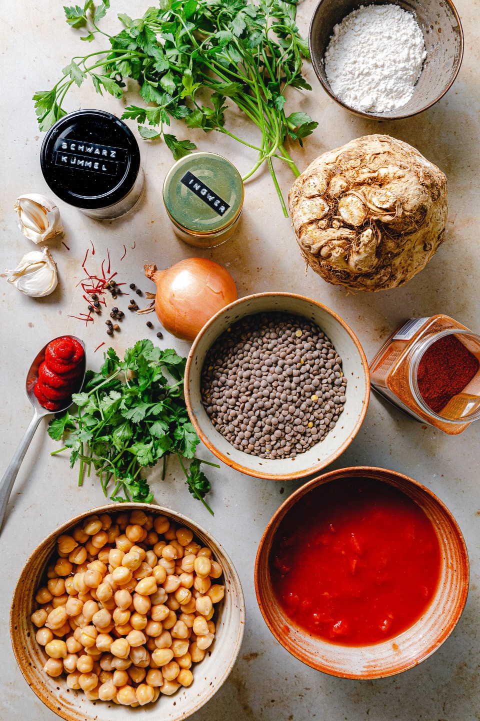 Zutaten für vegane Harira