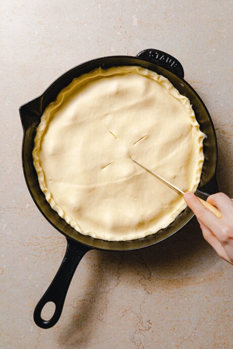 Zubereitung veganer Bananen-Tarte-Tatin