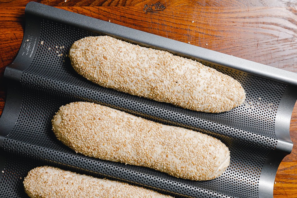 Hoagie Rolls in Baguettebackform