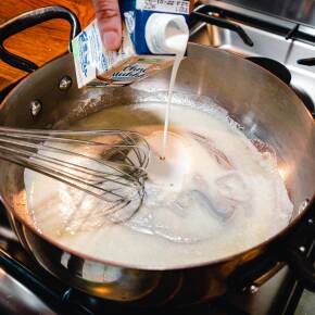 Mehlschwitze ablöschen mit Allos Ohne Muhhh Kochcreme