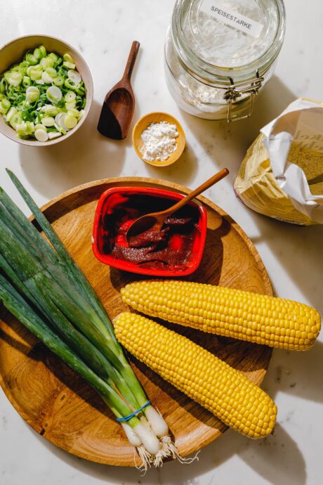 Zutaten für vegane Maispuffer