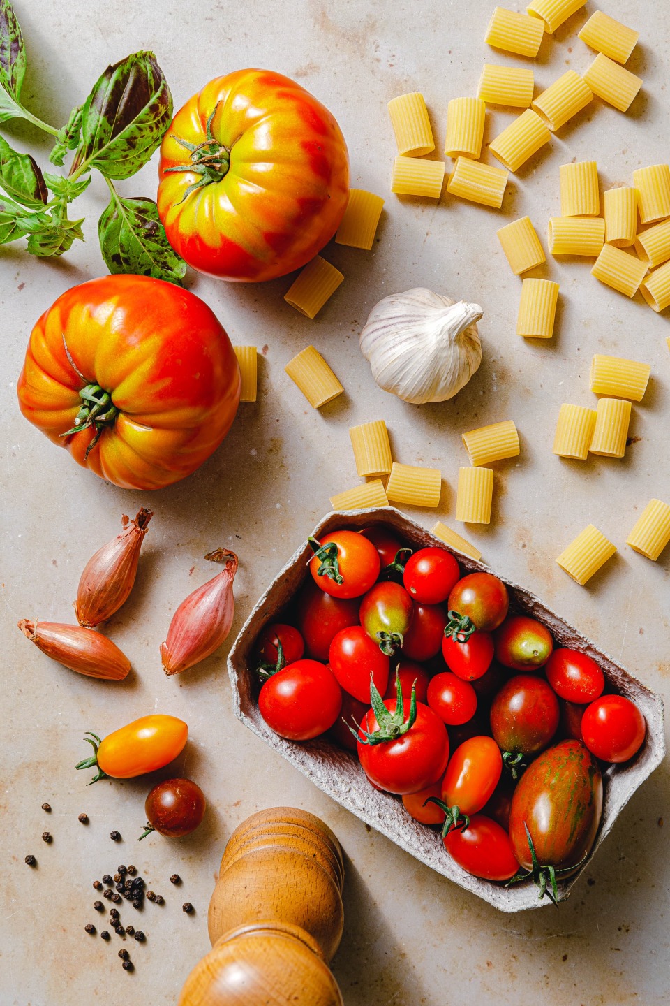 Zutaten für Bruschetta Pasta