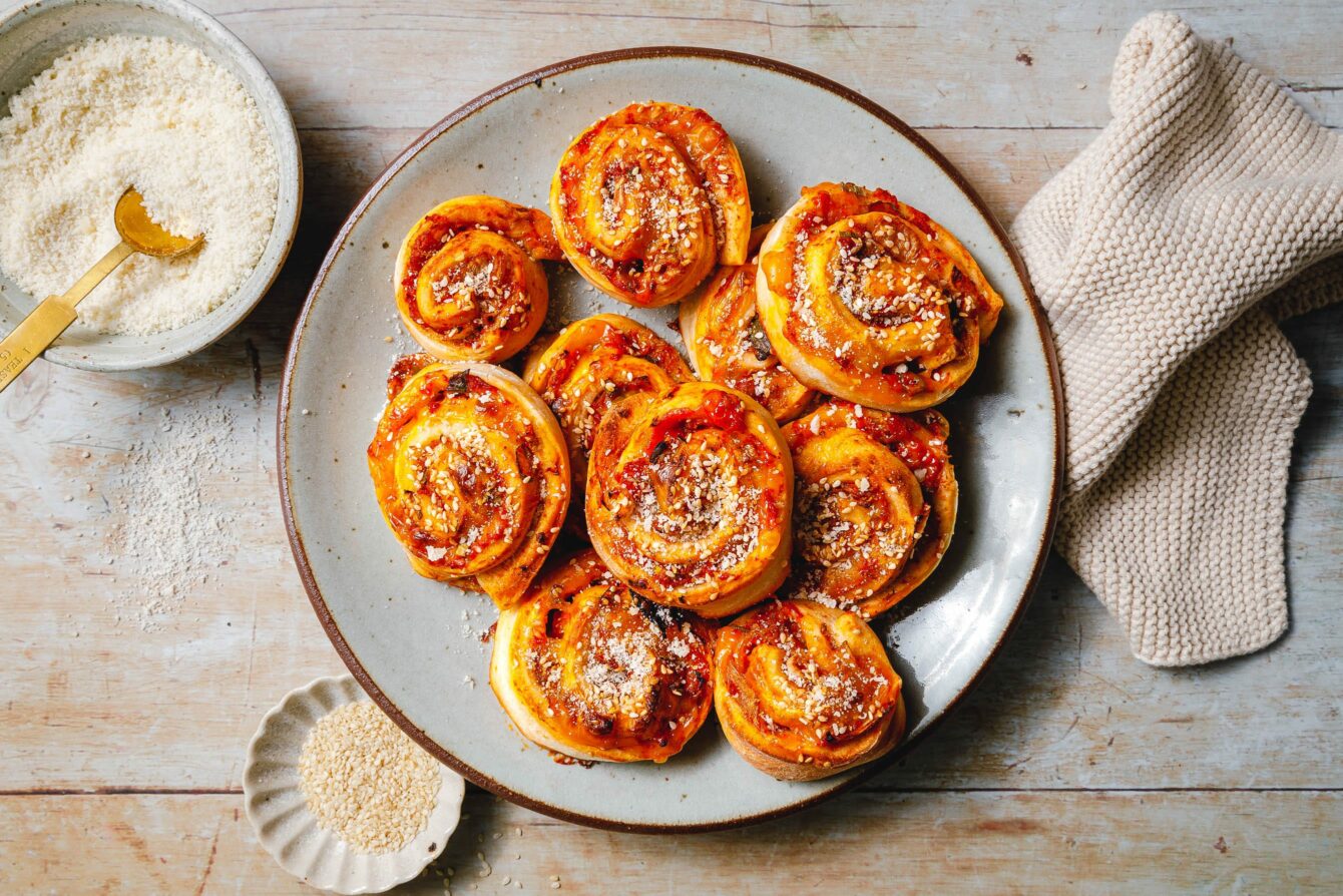 Vegane Kimchi-Pizzaschnecken