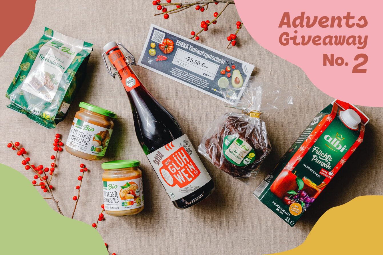 Gewinnspiel 2. Advent 2022 – Vegane Snack-Pakete von EDEKA