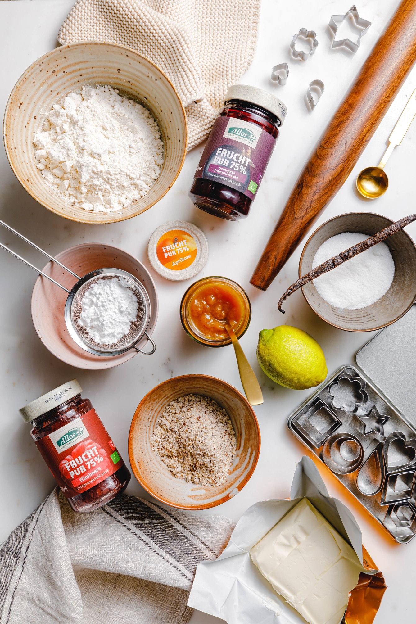 Zutaten für vegane Mürbteigplätzchen