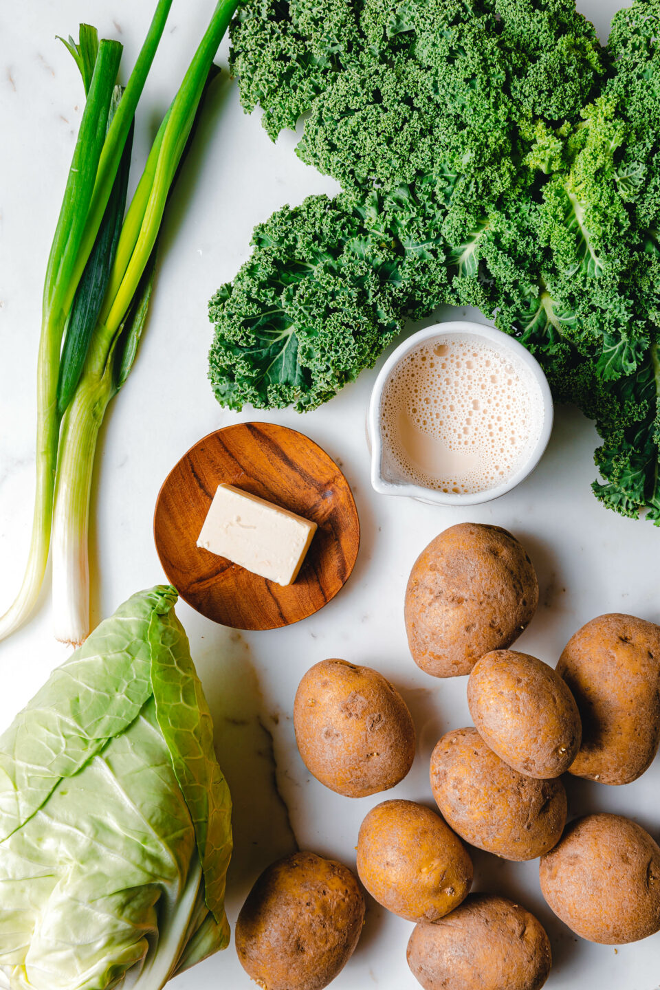 Zutaten für veganen Colcannon
