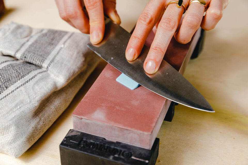 Anlegen eines Schleifwinkels mit Winkelhilfen