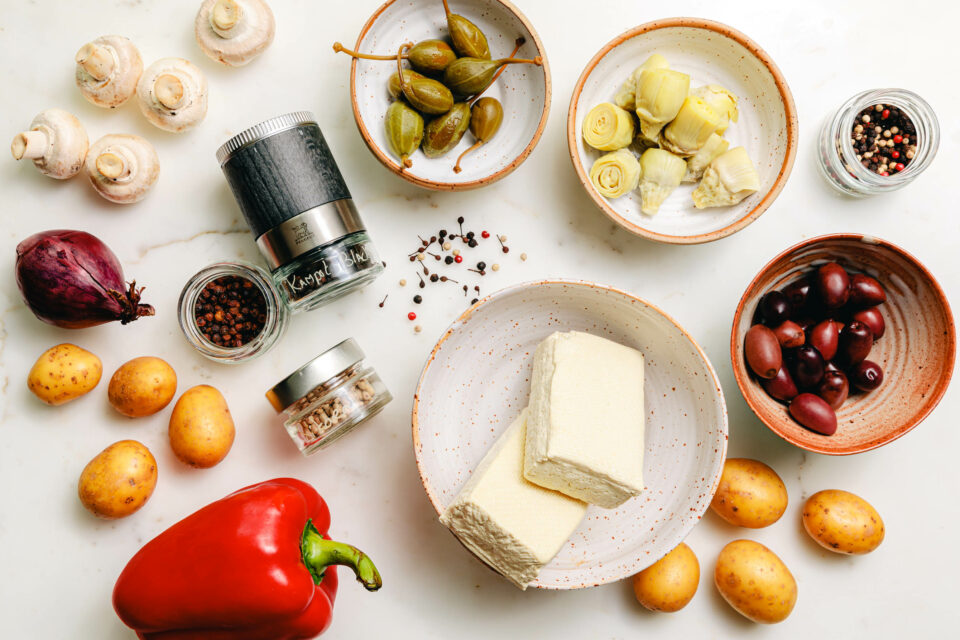 Zutaten für Tofu-Steaks vom Blech