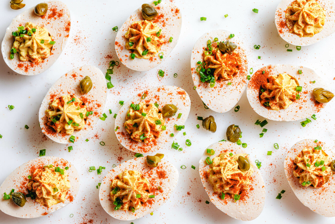 Vegane gefüllte Eier