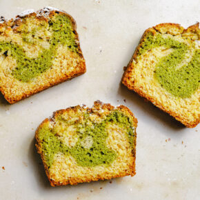 Veganer Zitronen-Matcha-Marmorkuchen