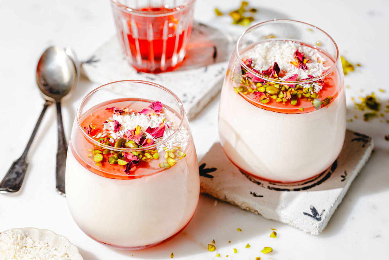 Malabi vegan – israelischer Milchpudding mit Rosenwasser
