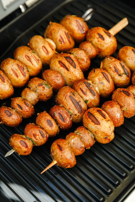 Vegane Champignonspieße