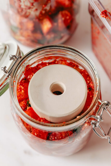 Veganes Kimchi aus Wassermelonen