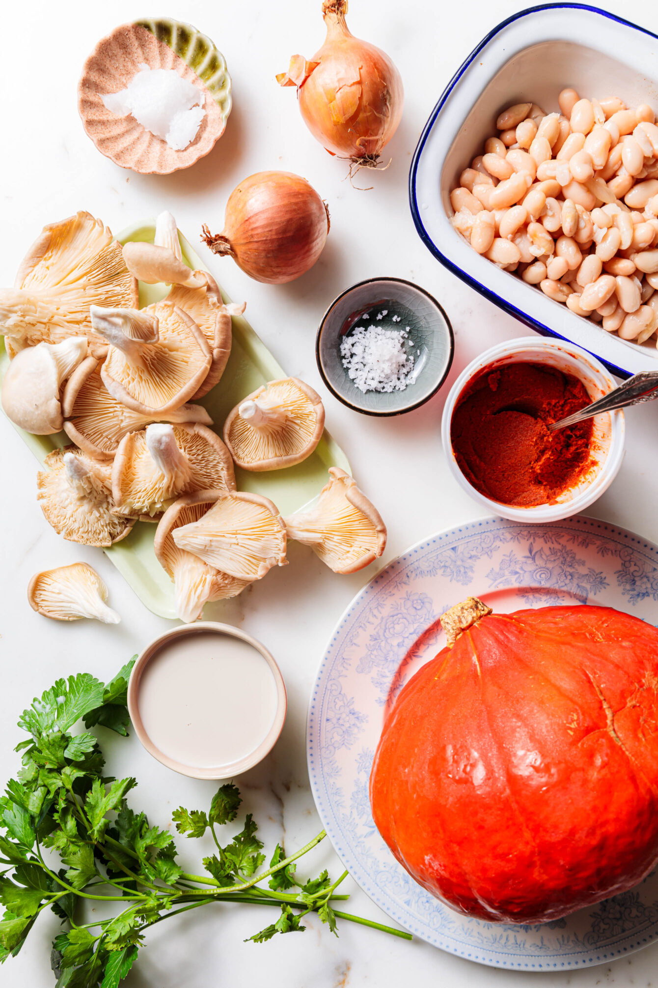 Zutaten für Kürbis-Bohnen-Püree